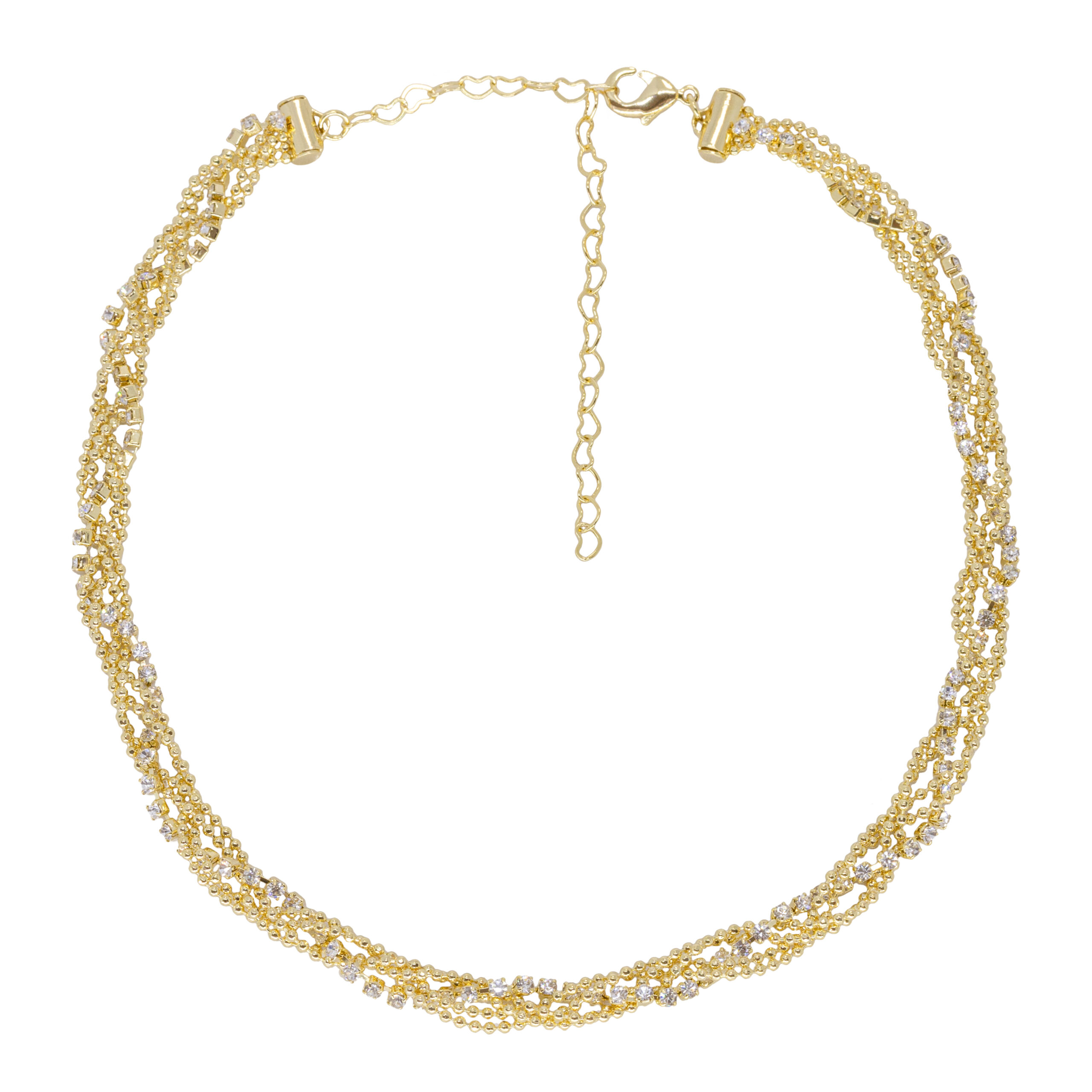 Corrente entremeada com cristais